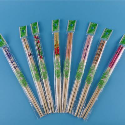 方便携带的单双套花竹筷便宜独立包装开学学生筷单双筷