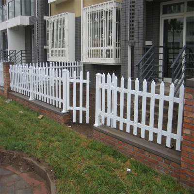 白色PVC塑料花园栏杆 花池草坪防护护栏 方管锌钢铁艺围栏