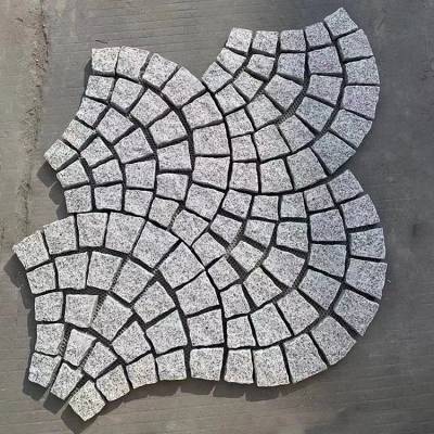 荔枝面花岗岩碎拼 火烧面马赛克冰裂纹 人行道扇形地砖