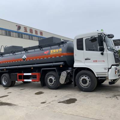 东风国六小三轴8类化工液体罐车, 14立方稀硫酸罐车价格图片