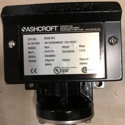 供应美国ASHCROFT 压力开关 B424SXFS-0/30 psi