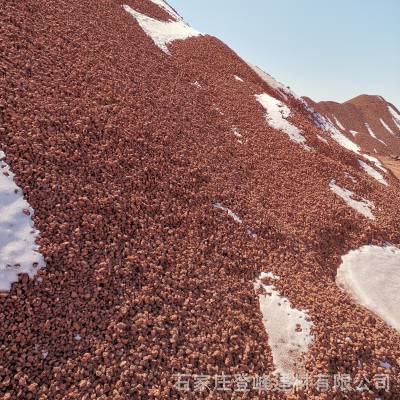 红色火山石滤料 登峰园艺火山石 铺路火山岩