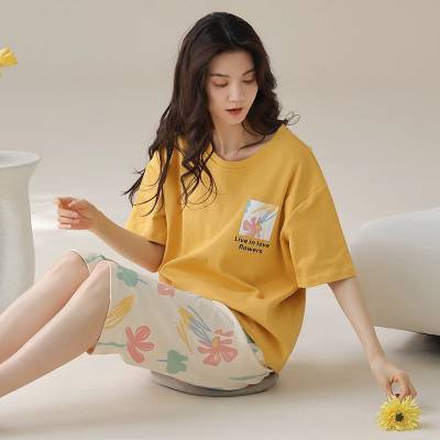 佳梦诗纯棉宽松薄款家居服 直播间爆款货源 品牌折扣女装批发