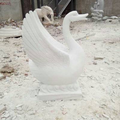 石雕天鹅 花园广场别墅天鹅 庭院喷水吐水天鹅