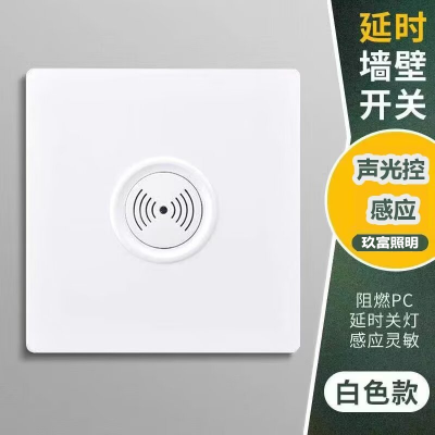 86型声控开关 物业楼道感应开关 可控节能LED灯声光控开关 86型墙壁开关 声光控延时开关