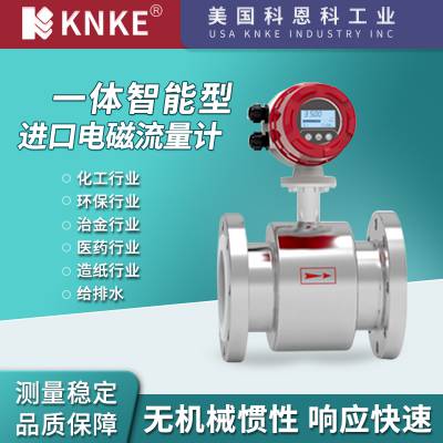 进口导电液体介质智能电磁流量计 品牌：美国KNKE科恩科