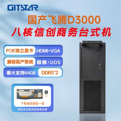 GITSTAR集特 国产飞腾D2000八核商务办公台式机GPC-100