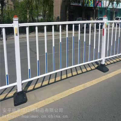 市政隔离栏杆 镀锌管黄色机非围栏 人行道马路防护栏
