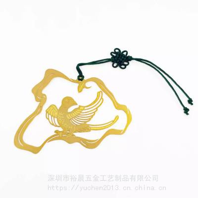 古典中国风创意学生书签礼盒激光镂空黄铜金属书签定制logo