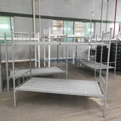 广州单层铁床加厚铁板床出租屋床1.5 铁架床定做上下两层高低床厂家