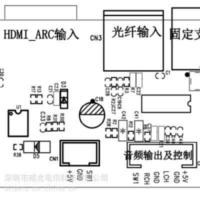 HDMIARC输入光纤输入高电平为光纤输入,低电平是 HDMI_ARC音频回传输入