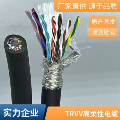 灰色屏蔽拖链电缆 抗折弯耐油防水高柔4/6芯0.75/1.5/2.5/4