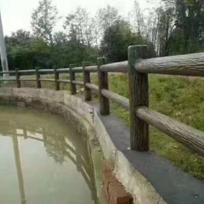 国兴定制河道水泥仿木护栏 旅游风景区生态艺术围栏 现货直供