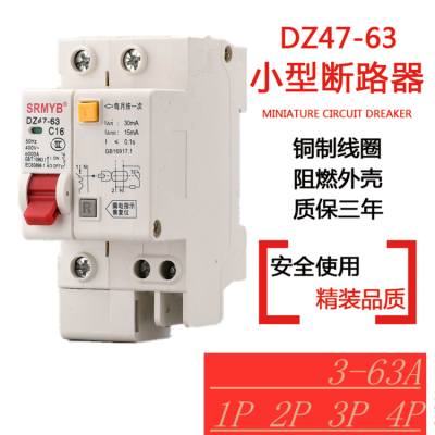 上海人民DZ47 40A50A63A 2P小型家用断路器20A25A32A空气开关