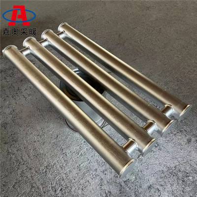 嘉奥 4根光面管暖气片流程设计 D108*6000*5 车间用加热光面管散热器