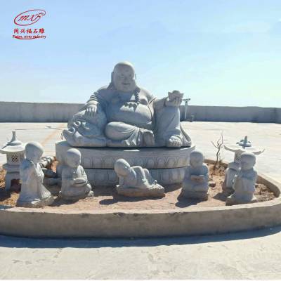现货石雕弥勒佛 花岗岩坐像弥勒佛 石雕佛像十八罗汉传统人物