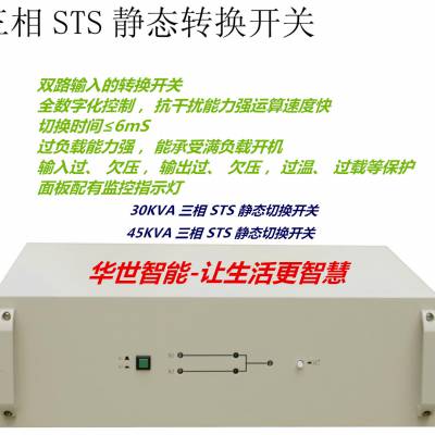 ATS与STS静态切换开关（6ms） 脉冲信号报警 电池巡检仪 有源逆变回馈电网模块 60KVA高频UPS