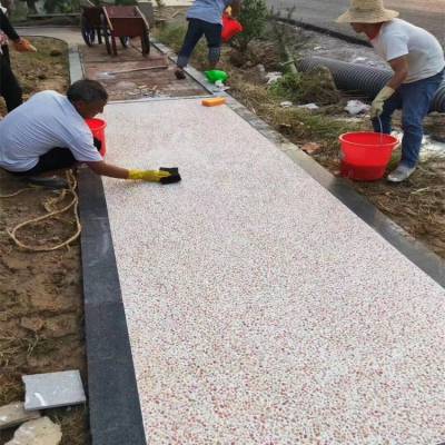 园林景区***彩色水洗石路面施工建筑水洗石墙面打样