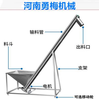 江苏可降温塑料颗粒垂直上料管式螺旋提升机 勇梅绞龙输送机