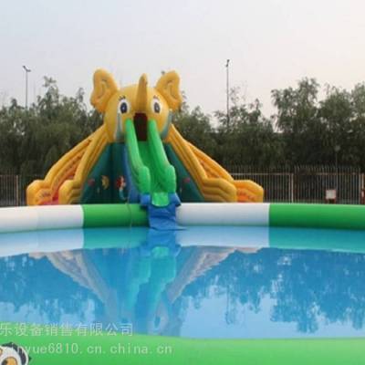 跟充气水池配套的水上滑滑梯大象造型汽包水床