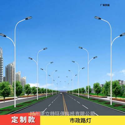 高低臂路灯 双悬挑臂公路灯杆 市电LED220V 多功能合一照明