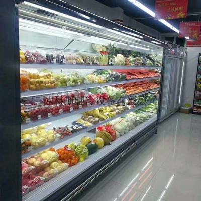 河南省平顶山风幕柜超市酒吧ktv水果酸奶蔬菜立式展示柜定做