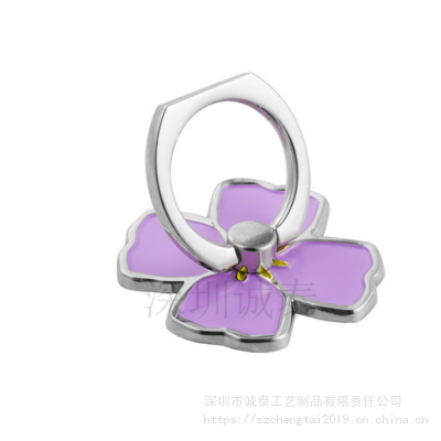 手机支架定制，紫色花朵手机扣，深圳支架厂