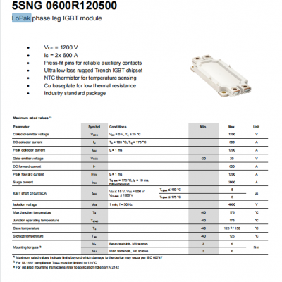 ӦABB IGBTģ顪5SNG0600R120500