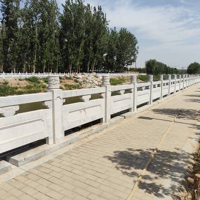 河道边石材栏杆设计定制安装-河道两侧石栏杆供应产地货源