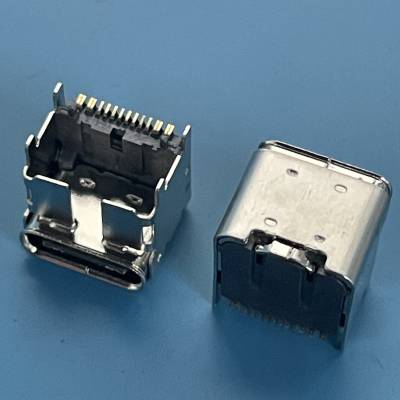 垫高5.9type-c母座 16P单排smt卧式USB加高4.3mm母头 双壳四脚