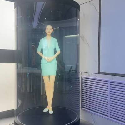 75寸3d全息仓投影透明屏展示柜互动迎宾机器人ai虚拟数字人讲解员