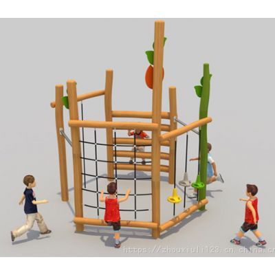 幼儿园户外木质轮胎攀爬架秋千爬网攀爬墙组合滑梯感统训练器材