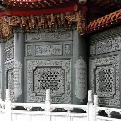 石雕松鹤浮雕壁画寺庙石头墙壁浮雕人物雕刻石雕影壁墙