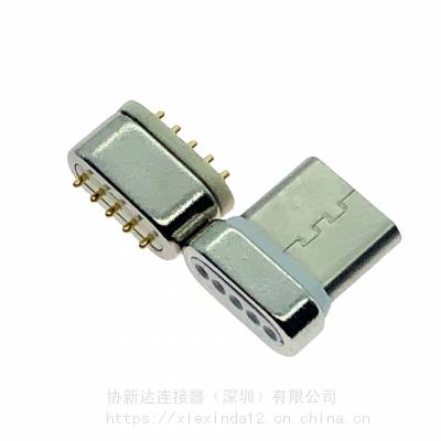 USB磁吸公头 5针Type-C 3.1磁吸插头 椭圆形底座 H4.6mm 磁铁插座