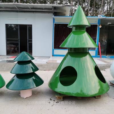 玻璃钢制作镂空树屋雕塑 室内美陈软装摆件 树脂圣诞树模型
