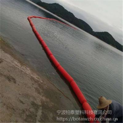 河道拦截漂浮物做 柏泰塑料科技做水上拦污浮筒