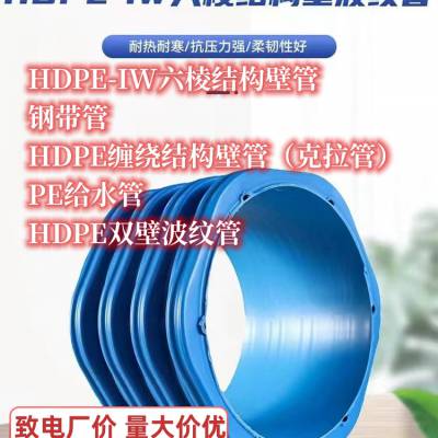 改性高密度聚乙烯（HDPE-IW）六棱结构壁管（六棱管），波纹管排水排污管道