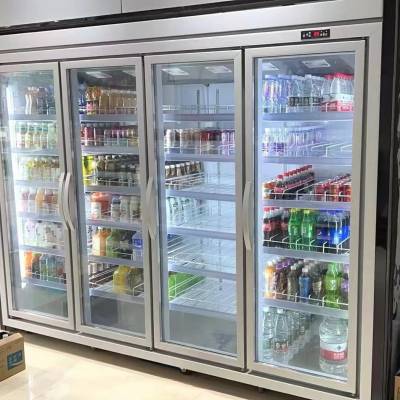 冷藏展示柜 饮料保鲜冰箱 商用超市四门啤酒冷冻柜 定做立式冰柜
