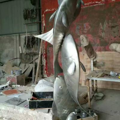 金鱼雕塑 钢铁金鱼雕塑 钢铁不锈钢金鱼雕塑厂家