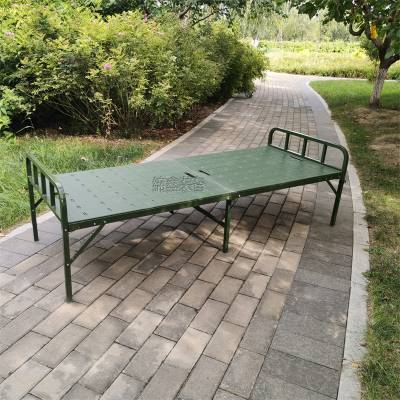 山东厂家钢塑两折床 高承重折叠床 户外多用途便携床