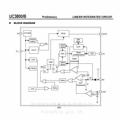 友顺 UC3800 节能型PWM控制器 用于反激式变换器