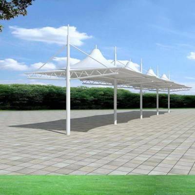 陕西渭南膜布车位停车棚价格,华阴市停车场膜布遮阳蓬厂家