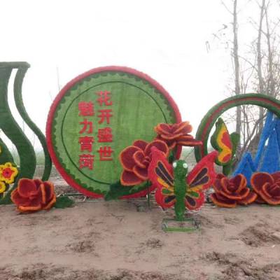 四川泸州喜迎春节主题仿真植物墙仿真植物主营春节氛围绿雕