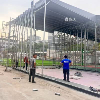 通道楼顶遮阳棚 工厂工地活动式推拉雨蓬 固定蓬定做
