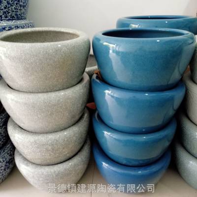 平口景德镇陶瓷器工艺品摆件大缸别墅庭院荷花缸鱼缸大号金鱼缸水缸盆