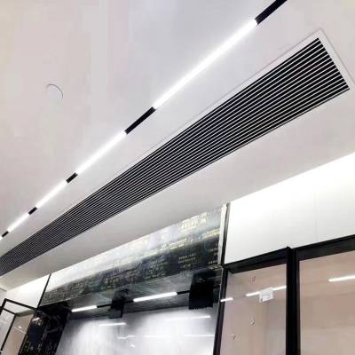 商场单层叶片进出铝质风口 集成带铝风口 弧形铝格栅风口定制