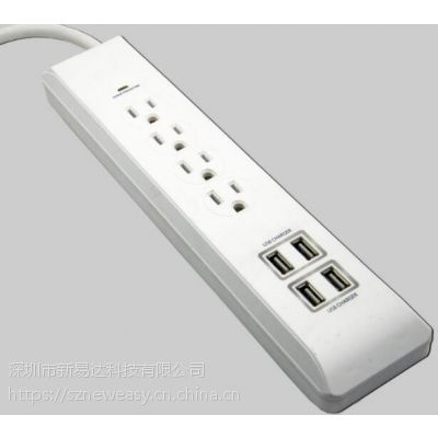 4 outlets ETL power strip with 4USB charing ports