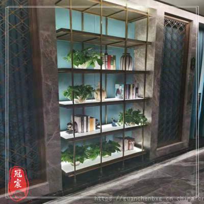 新邵县酒店餐厅不锈钢博古架加工 定做 客厅背景墙夹丝玻璃隔断屏风
