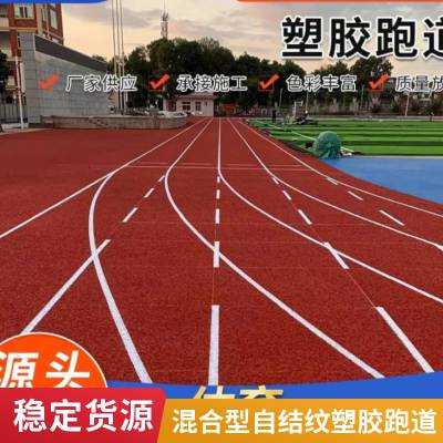 学校公园透气性新国标混合型自结纹运动场地13mm全塑型塑胶跑道