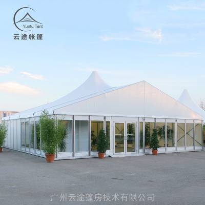 北京15米户外活动铝合金玻璃篷房 欧式尖顶婚庆大型帐篷
